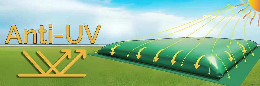 exemple de réflexion du soleil sur une toile de citerne souple anti-uv